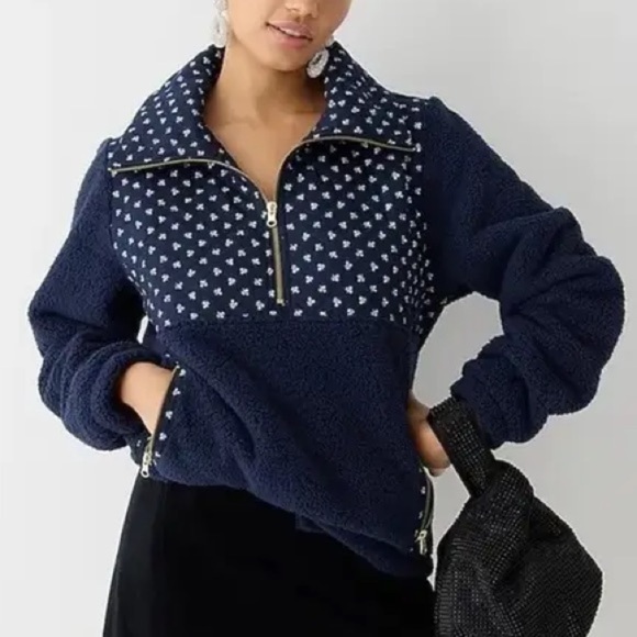 J. Crew Sweaters - J. Crew Quilted Sherpa Fleece Half Zip Size XS